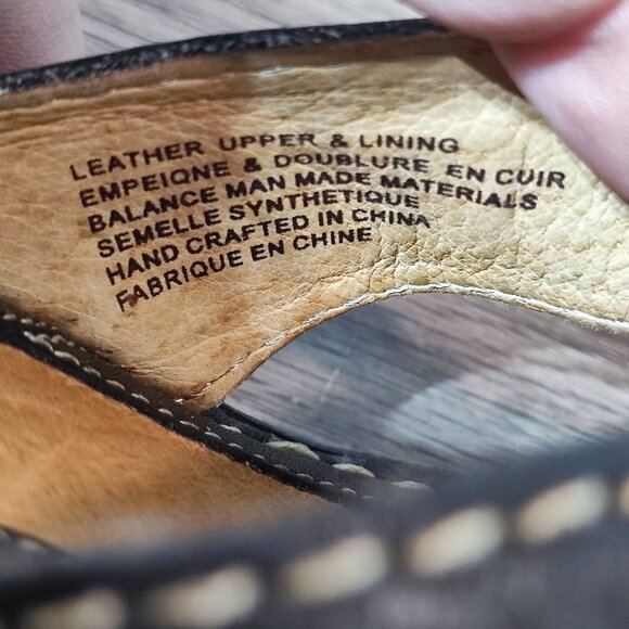 Born Leather Sandals Size 9 Slip On Block Heeled Comfort Dressy Slides Shoes - Picture 8 of 15